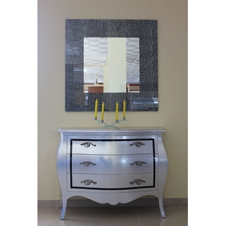 0_Espejo en plata y negro - Imagen 1