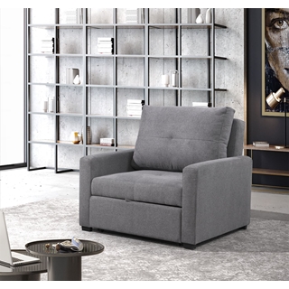 GM391_Butaca convertible en cama de 100 cm. en gris - Imagen 1