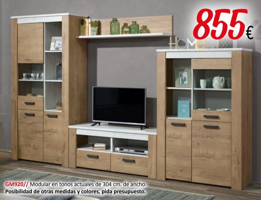 Mueble modular de salón en tonos actuales - Imagen 1